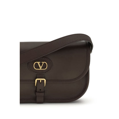 Bolso de hombro Valentino Garavani de piel de becerro marrón Bos Taurus