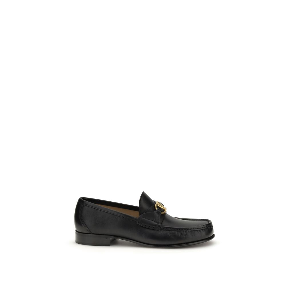 Valentino Garavani Black Bos Taurus Calfskin Loafers