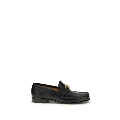Valentino Garavani Black Bos Taurus Calfskin Loafers