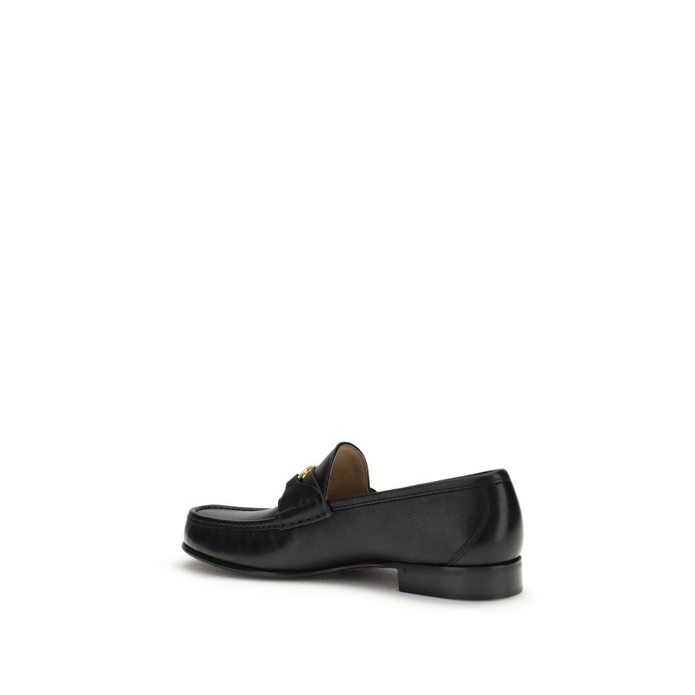 Valentino Garavani Black Bos Taurus Calfskin Loafers