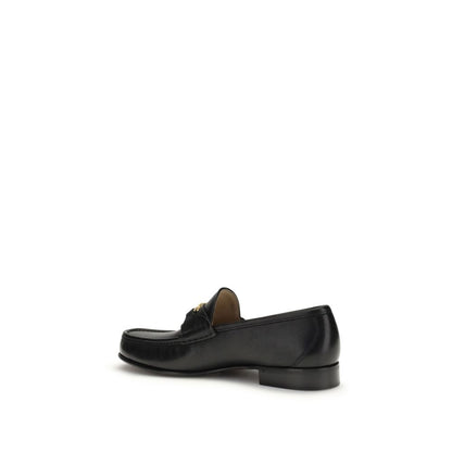 Valentino Garavani Black Bos Taurus Calfskin Loafers