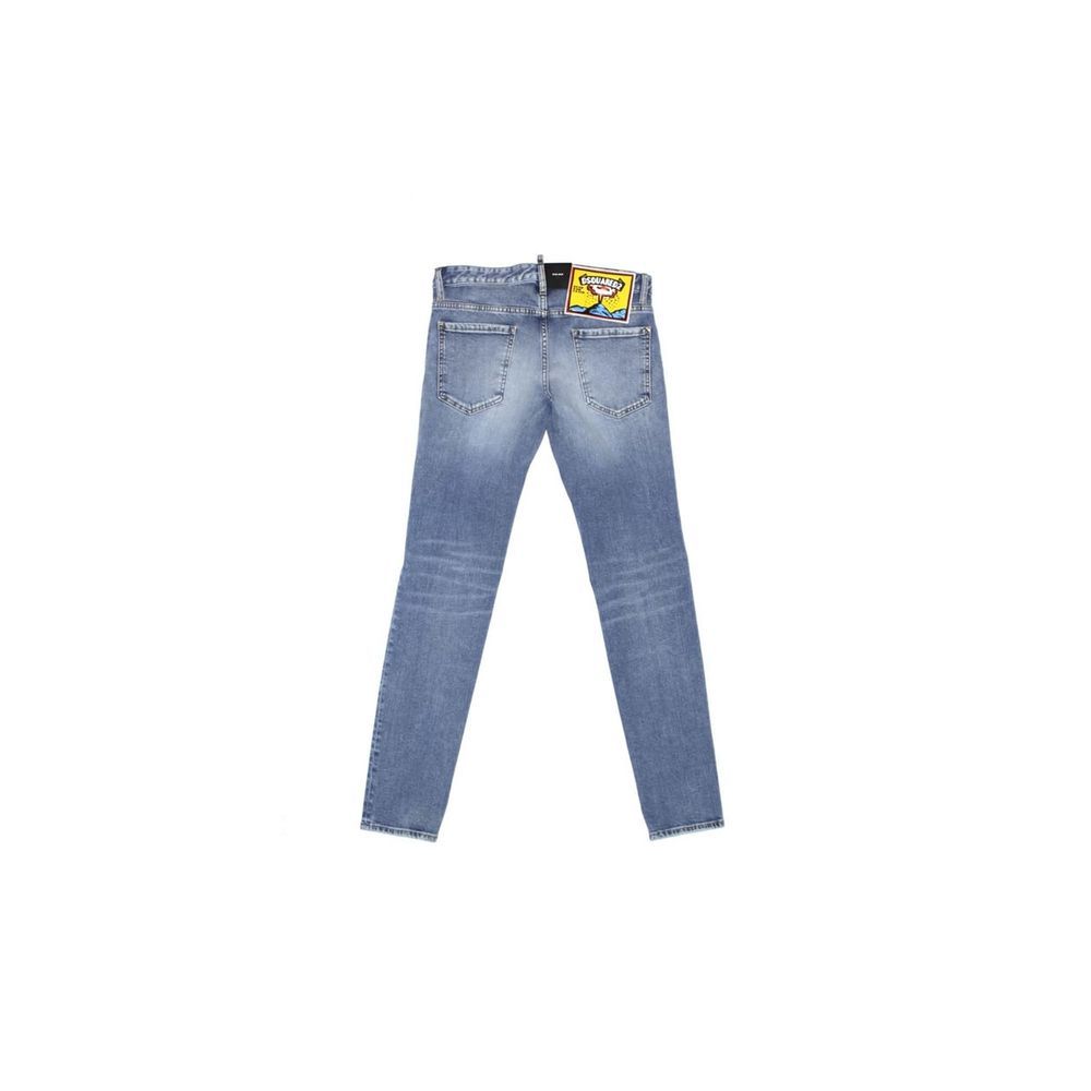 Jean Droit En Coton Bleu Dsquared²