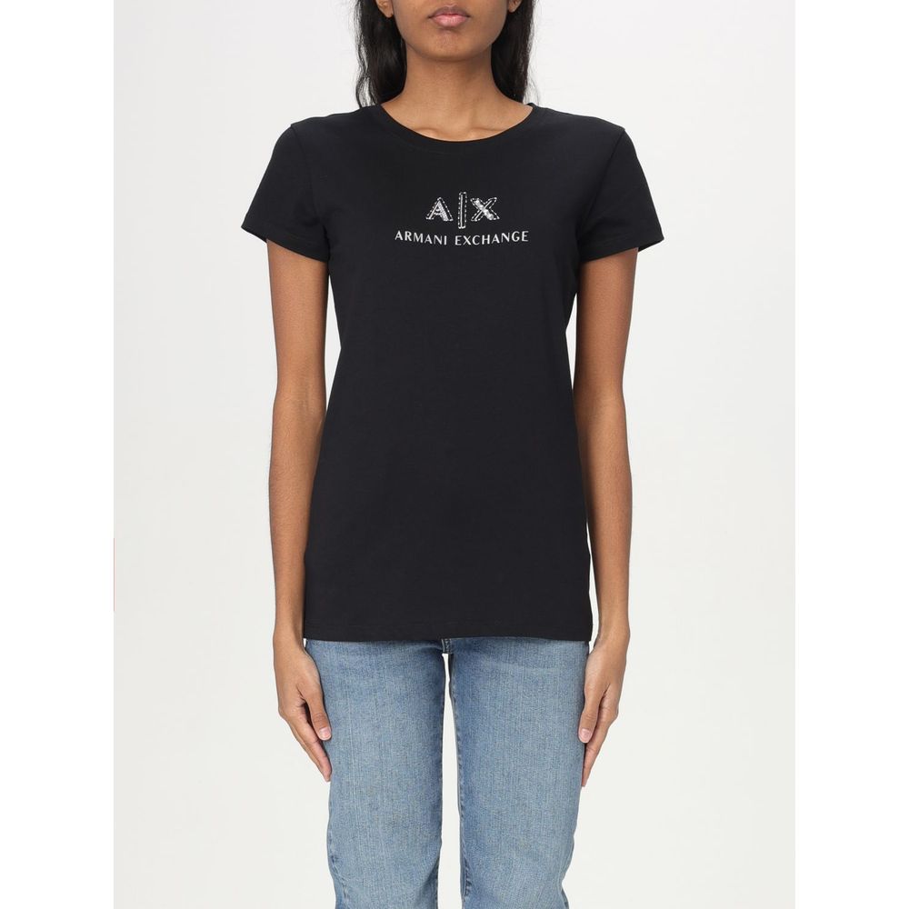 Armani Exchange T-shirt classique en coton noir