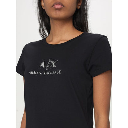 Armani Exchange T-shirt classique en coton noir