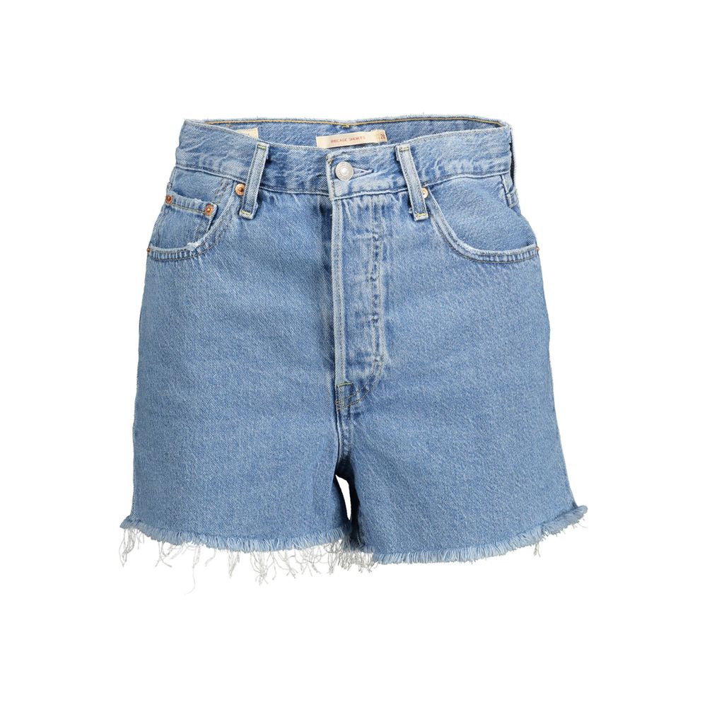 Shorts Levi's De Mezclilla Azul Con Flecos En El Bajo