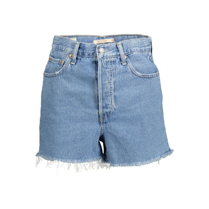 Shorts Levi's De Mezclilla Azul Con Flecos En El Bajo