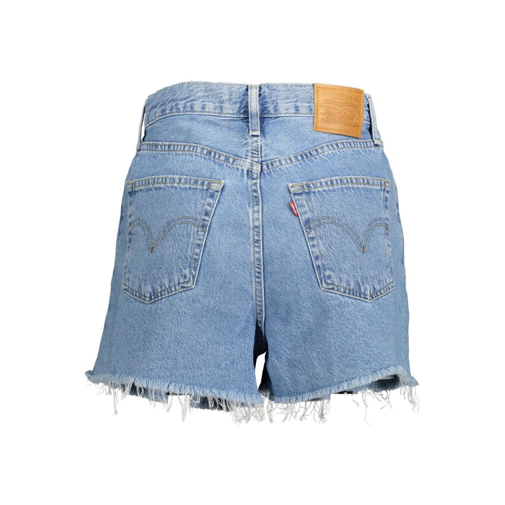 Shorts Levi's De Mezclilla Azul Con Flecos En El Bajo