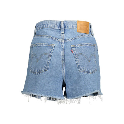 Shorts Levi's De Mezclilla Azul Con Flecos En El Bajo
