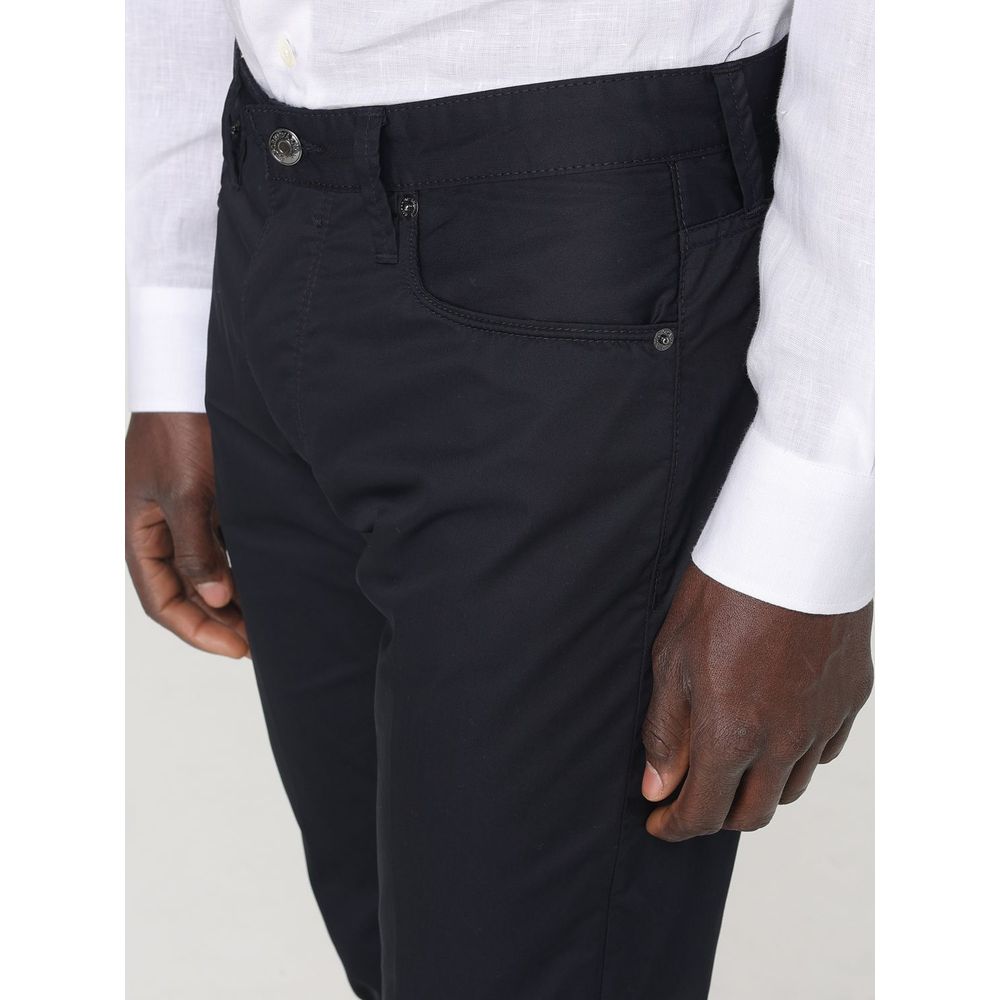 Emporio Armani Blue Cotton Casual Trousers