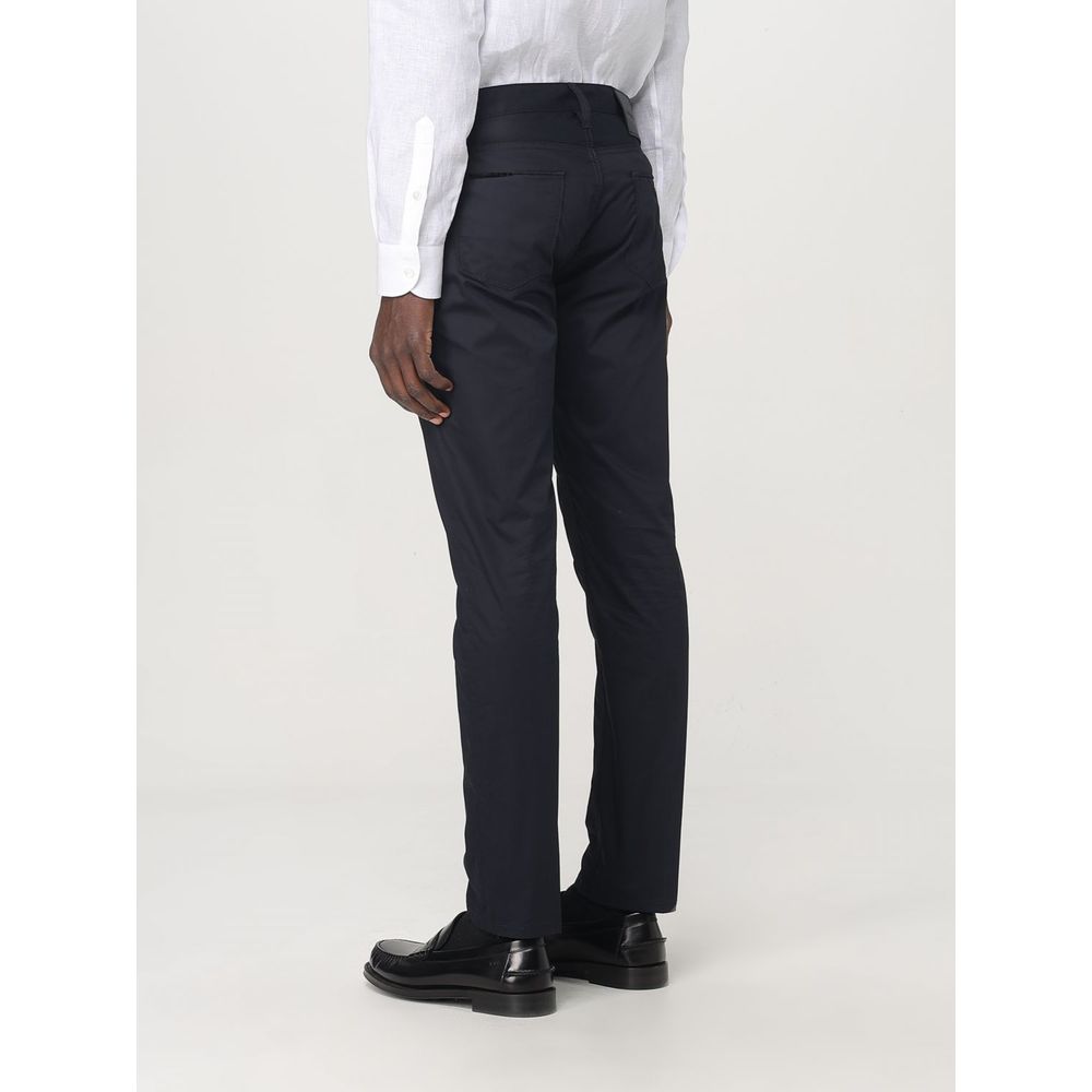 Emporio Armani Blue Cotton Casual Trousers