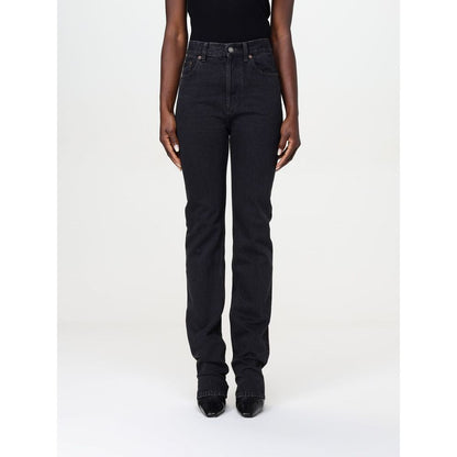 Saint Laurent Vaqueros De Pierna Recta - Negro Algodón