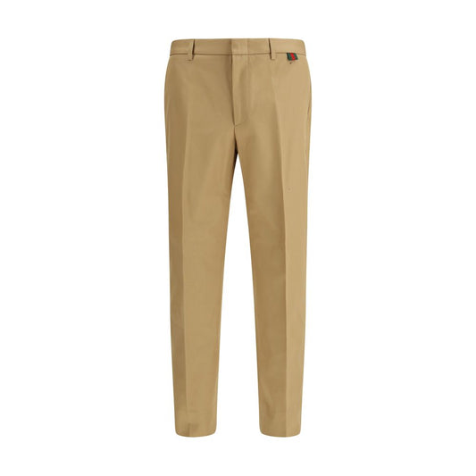 Pantalones casuales Gucci de algodón beige