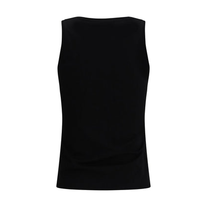Balmain Black Cotton Graphic Design T-Shirt