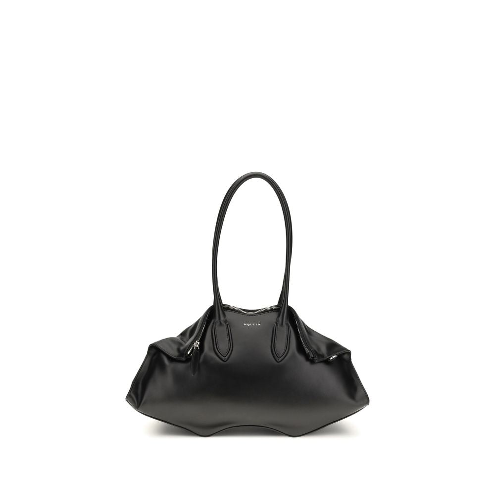 Sac bandoulière Alexander McQueen en cuir de veau noir Bos Taurus