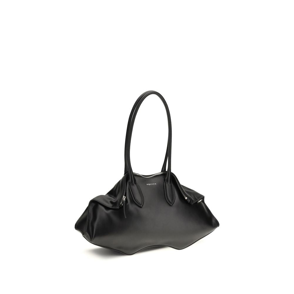 Sac bandoulière Alexander McQueen en cuir de veau noir Bos Taurus
