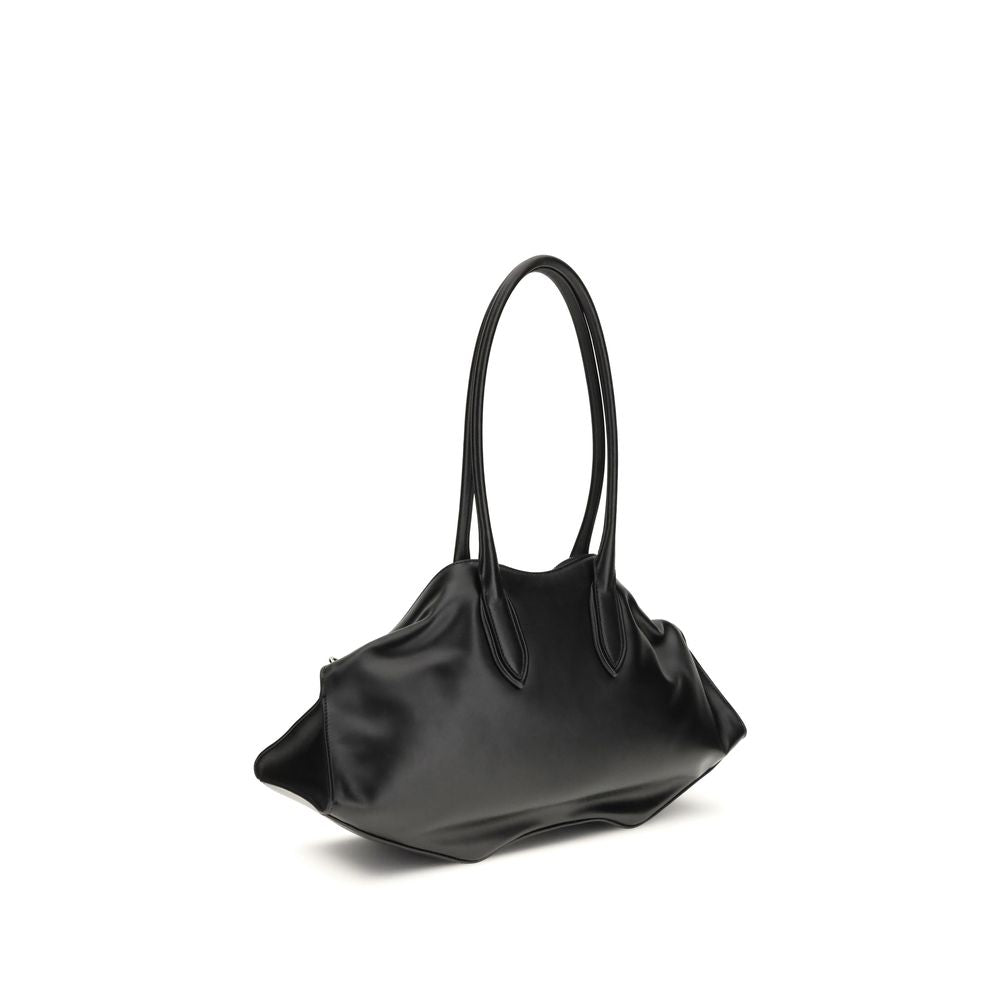 Sac bandoulière Alexander McQueen en cuir de veau noir Bos Taurus