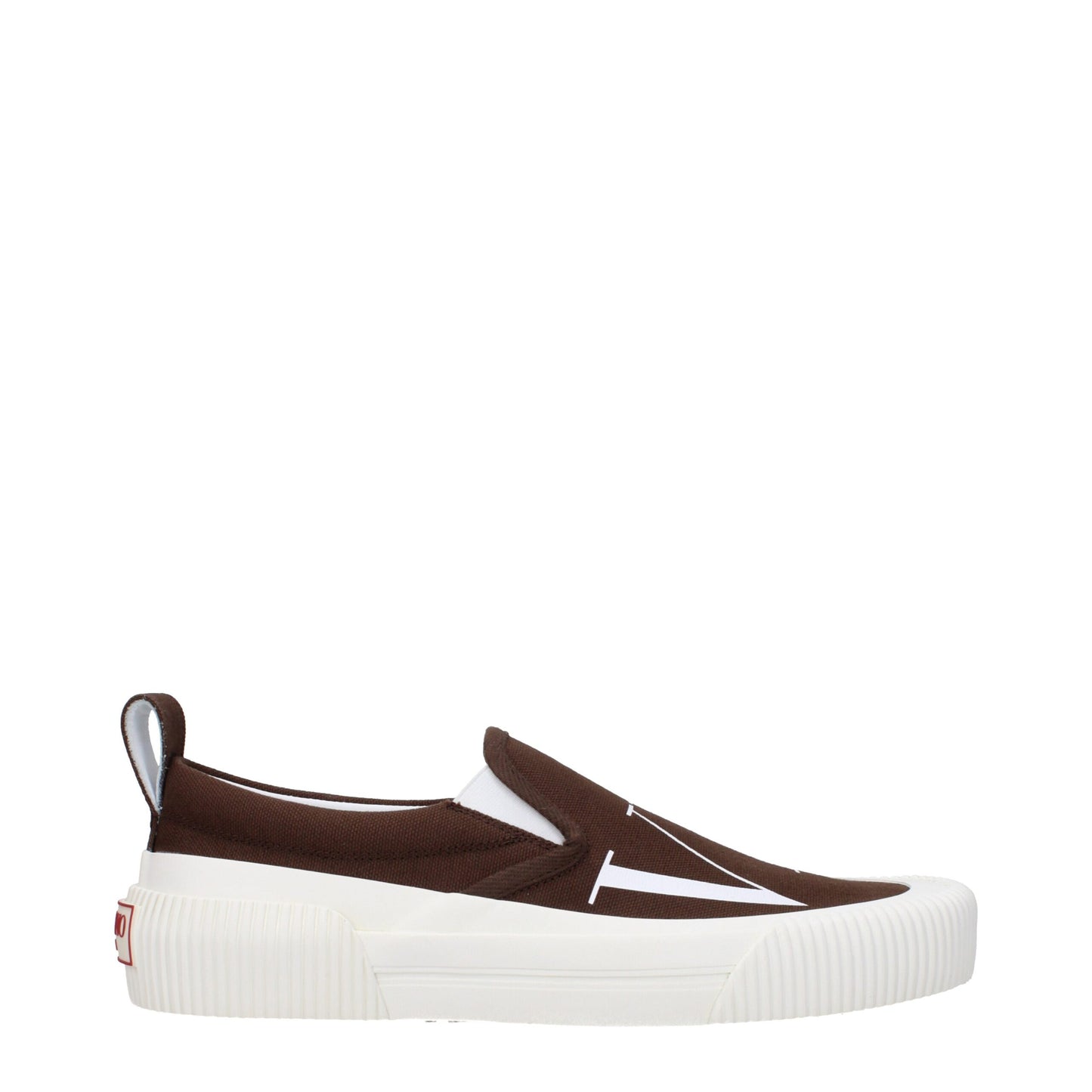 Mocassins Valentino Garavani en tissu marron à enfiler