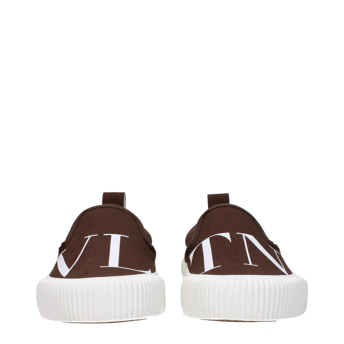 Mocassins Valentino Garavani en tissu marron à enfiler