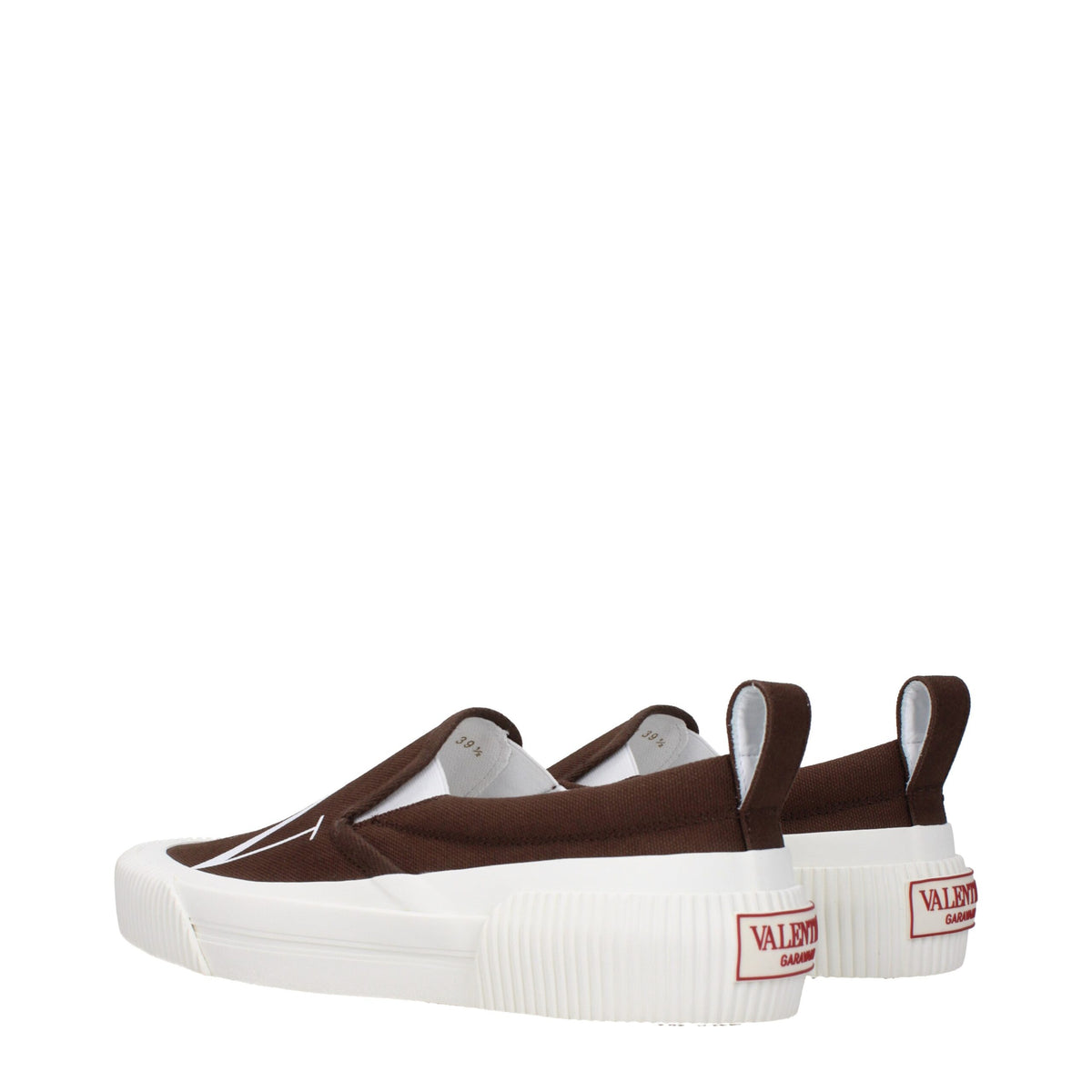 Mocassins Valentino Garavani en tissu marron à enfiler