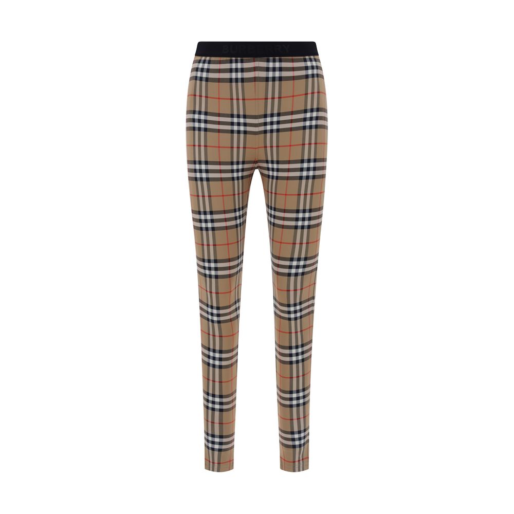 Leggings Burberry Marrones De Poliamida - Corte Ceñido