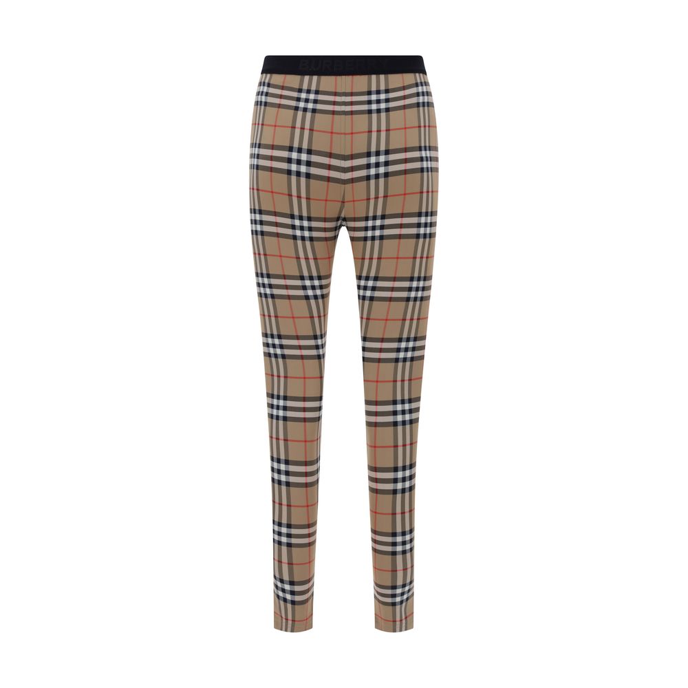 Leggings Burberry Marrones De Poliamida - Corte Ceñido