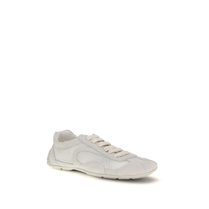 Zapatillas bajas de tela blanca Prada
