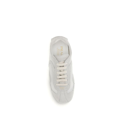 Zapatillas bajas de tela blanca Prada