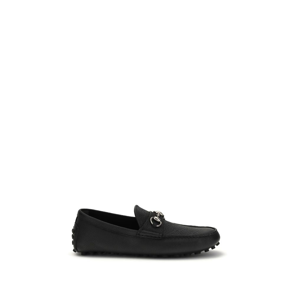 Mocasines sin cordones Gucci de piel de becerro negra Bos Taurus