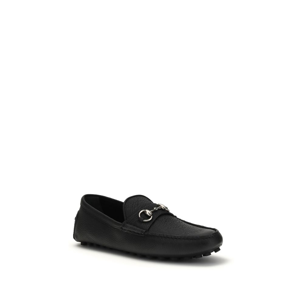 Mocasines sin cordones Gucci de piel de becerro negra Bos Taurus