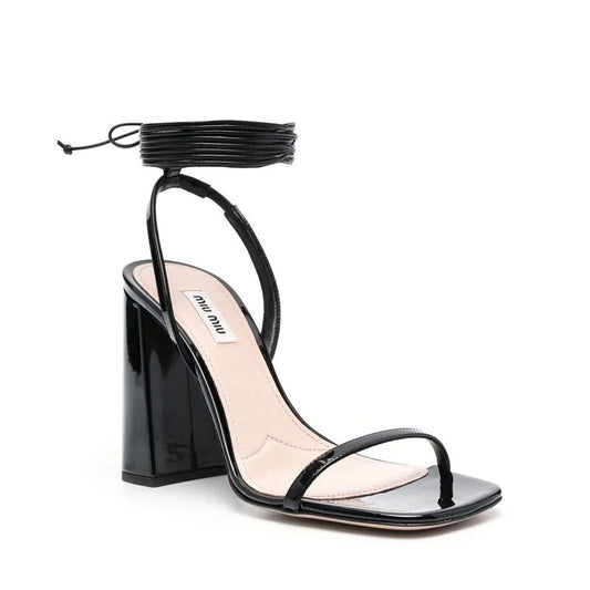 Sandalias Miu Miu de piel de becerro negras