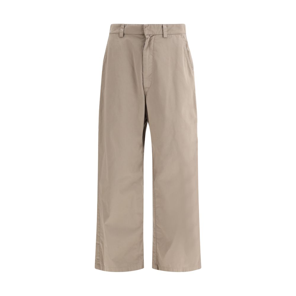 Pantalones casuales de algodón beige Balenciaga