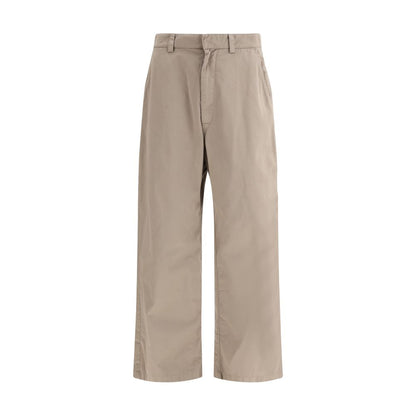 Pantalones casuales de algodón beige Balenciaga