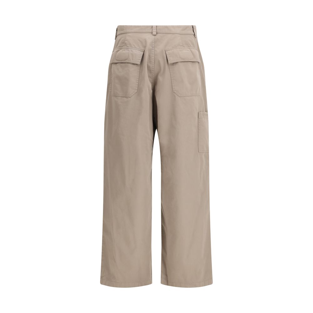 Pantalones casuales de algodón beige Balenciaga
