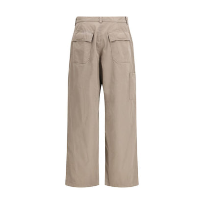 Pantalones casuales de algodón beige Balenciaga