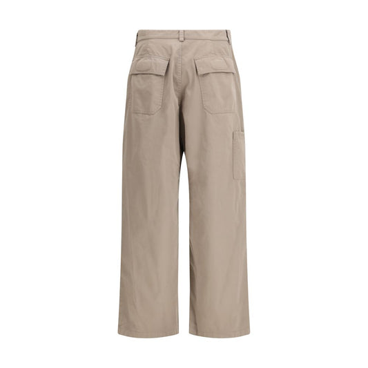 Pantalones casuales de algodón beige Balenciaga