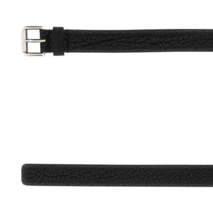 Prada Cinturón Negro De Piel De VacunoCon Corte Regular