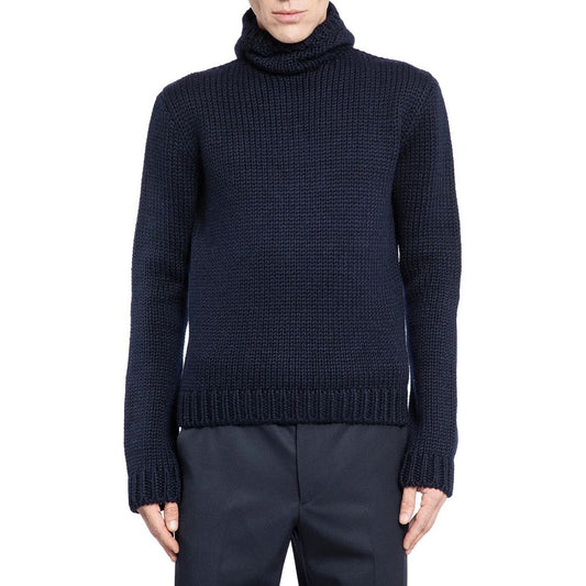 Jersey de cuello alto de lana azul de Prada