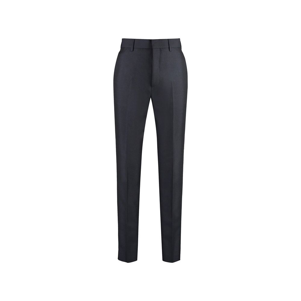 Pantalons De Costume Homme En Mohair Bleu Prada