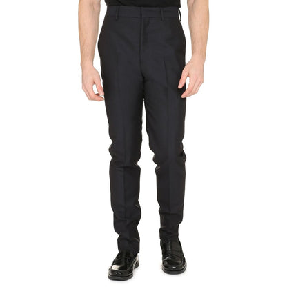 Pantalons De Costume Homme En Mohair Bleu Prada