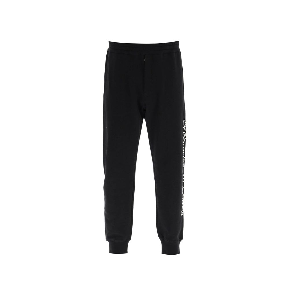 Alexander McQueen Joggers Negros De Algodón Para Entrenamiento