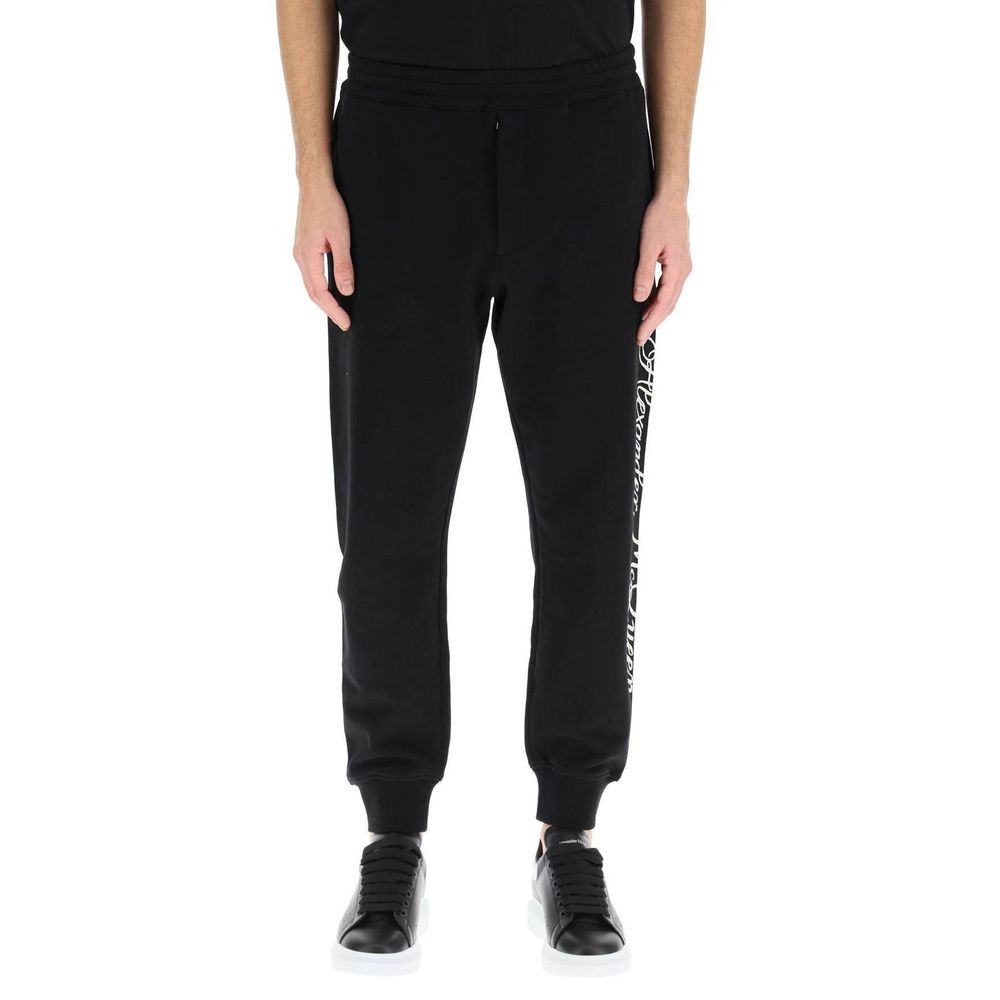 Alexander McQueen Joggers Negros De Algodón Para Entrenamiento