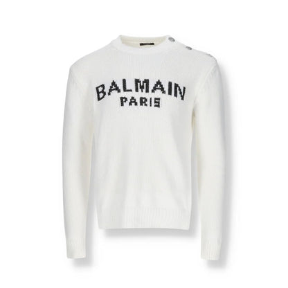 Balmain White Cotton Natural Fabric Sweatshirt
