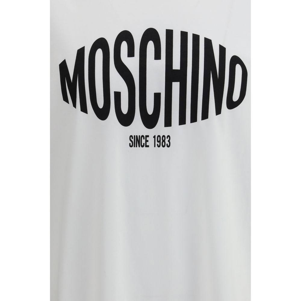 Moschino White Cotton Logo Print T-Shirt