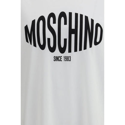 Moschino White Cotton Logo Print T-Shirt