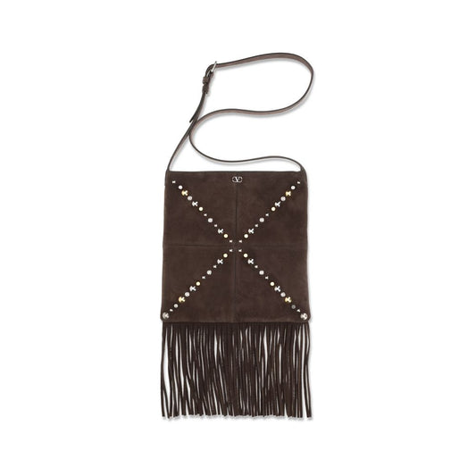 Bolso de hombro Valentino Garavani de piel de becerro marrón Bos Taurus