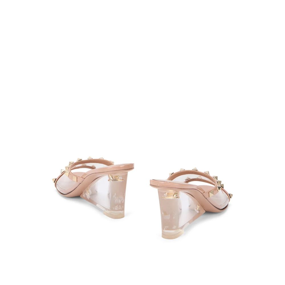 Valentino Garavani Leather Mules - Full Design Beige