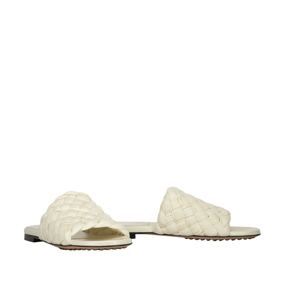 Mules de piel de cordero blanca Bottega Veneta
