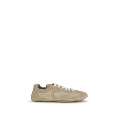 Prada Beige Sneakers With Ovis Aries Leather Comfortable