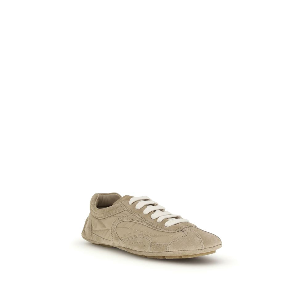 Prada Beige Sneakers With Ovis Aries Leather Comfortable