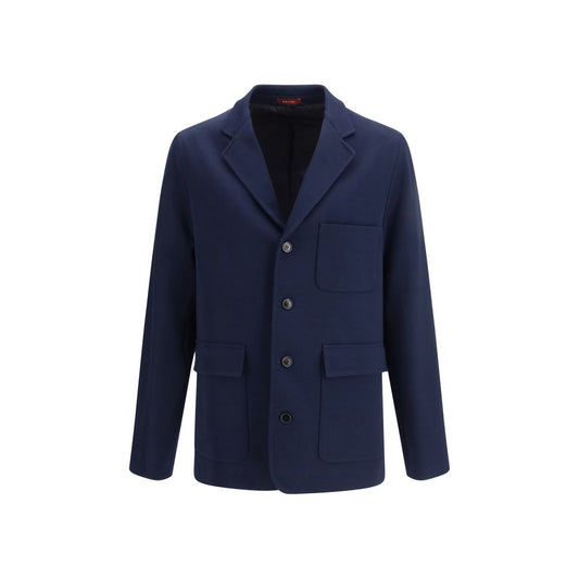 Chaqueta larga de algodón azul Gucci